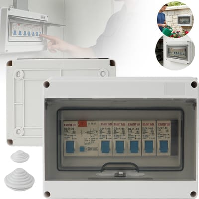 Verdeelkast - Stroomverdeelkast - Groepenkasten - Elektriciteitskast 5 Groepen - Wit IP65 Waterdicht ABS met Transparant Deksel - Voor Garage, Camper en Werkplaats
