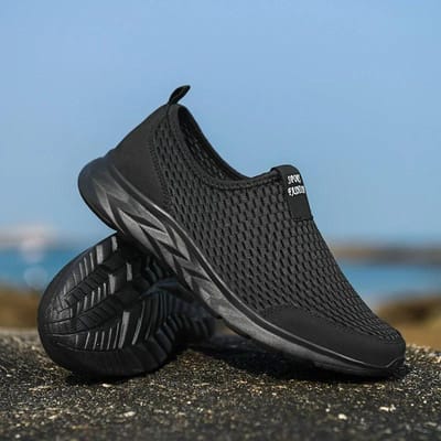 Herensportschoenen Ademend Mesh Heren Casual Schoenen Outdoor Antislip Grote Maat Loafers Wandelen Lichtgewicht Heren Tennisschoenen 47 zwart