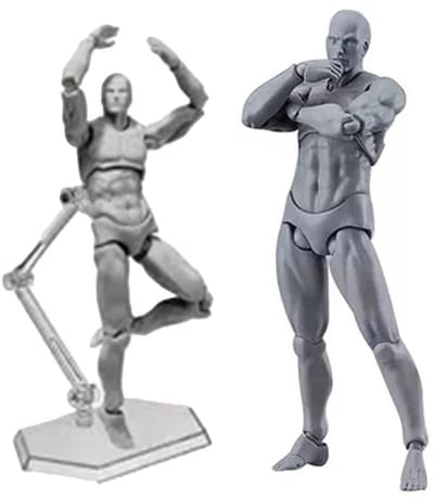 Dailygoods- Actiefiguur Aanpasbaar - Tekenpop met Houder - Desktopelement - PVC - Gewrichten - Creatieve Hulp - Figuur