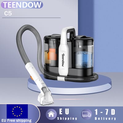 Tapijtreiniger & stofzuiger 500W krachtige harenverwijderaar voor huisdieren, zelfreinigende slang, 1500ml tank voor het reinigen van tapijt, bank en auto-interieur