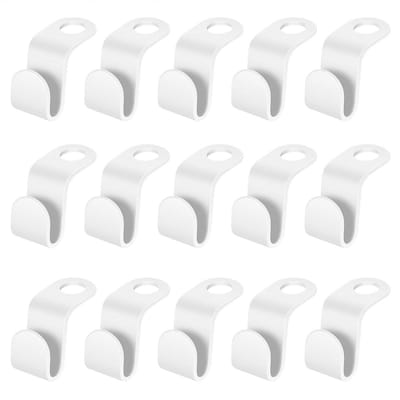 EXCITAT Kledinghanger - Ruimtebesparende hanger - Hangerhaak - Verbindingshaken - Meerdere kunststof hangers - Geschikt voor kastorganisatoren - Wit - 50 stuks