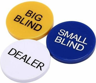 Pokerbuttons set - 3 stuks - Small Blind, Large Blind en Dealer - Professionele uitstraling - Ideaal voor toernooien - ShopVlot