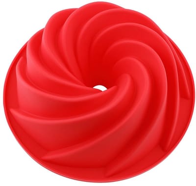 Allecto - Silicone Turban Mould - Bakvorm - Non-stick - Rood - Cake Mould - Geschikt voor oven en vriezer - 9 inch