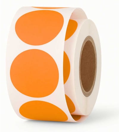 1000x Etiketten Rond Oranje Stickers 35 mm op Rol - Label Blanco Stickers Gekleurd - Sluitzegel
