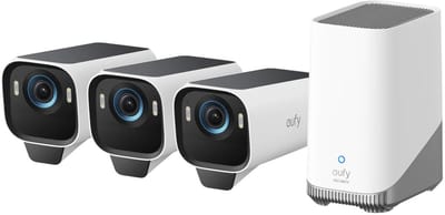 eufy Security S3 Pro Buitencamera's, 3 Pack met HomeBase 3 - Outdoorcam set - 4K Ultra HD resolutie, MaxColor Vision™ technologie, Zonne-energie met SolarPlus™ 2.0, Compatibel met Apple HomeKit, Alexa en Google Assistant