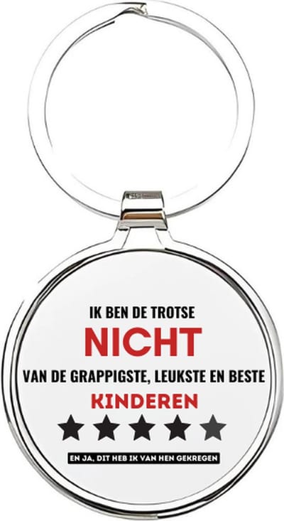 Akyol - ik ben een trotse nicht van de grappigste, leukste en beste kinderen ooit Sleutelhanger - Nicht - de leukste nicht - nicht sleutelhanger - sleutelhanger - sleutelhanger voor nichten - familie sleutelhanger - verjaardagscadeautje - 4 x 7,5 CM