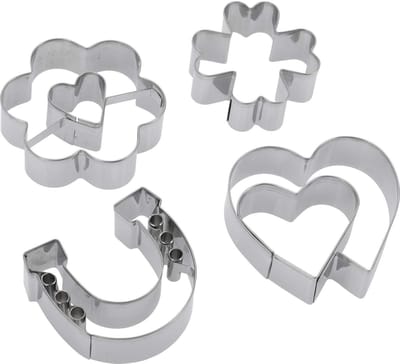 Westmark koekjesvormpjesset, diverse uitvoeringen, roestvrij staal, Happiness & Love, 4-delig, zilver, 31932260