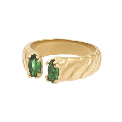 Fame-Adore Emerald-Goudkleurig-Dames Ring
