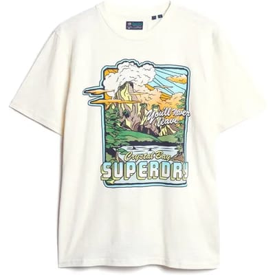 Superdry - Neon Travel Graphic T-shirt met losse pasvorm - Heren - T-shirts