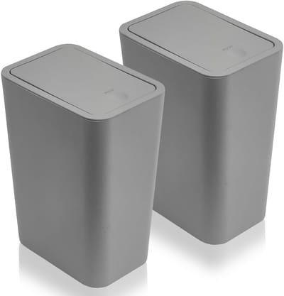 JHUBERS- Afvalemmer 10 Liter - 2 Stuks - Met Deksel - Geurisolatie - Smal Ontwerp - Makkelijk Schoon te Maken - Prullenbak