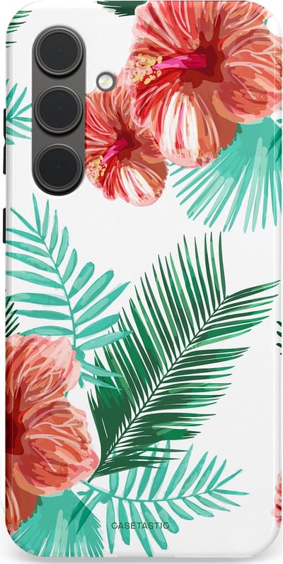 Casetastic Hoesje Geschikt voor Samsung S24 Plus - Stijlvolle Beschermende Duo-layer Case - Exotisch Roze Flora