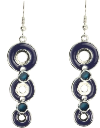 Behave - Oorhangers dames - Geometrisch design blauw - Nikkelvrij