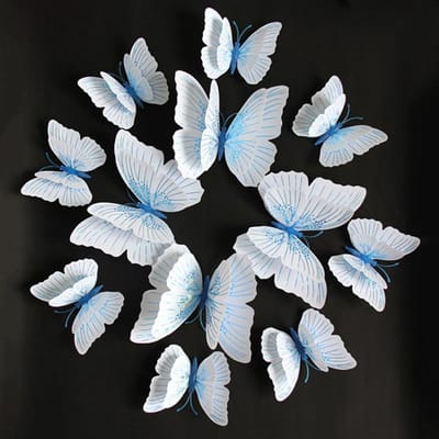 12 Stuks Ambilight Dubbellaagse 3D Vlinder Muurstickers Voor Bruiloftsdecoratie Kamer Vlinders Decor Koelkastmagneet Kunst Stickers