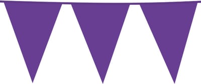 3x Giga Vlaggenlijn Paars 30x45cm 10m - Vlaggen XL Groot thema feest festival