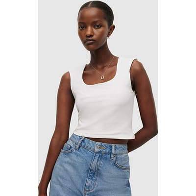 AllSaints Tamie Tank Chalk White Maat: 16 | Mouwloze Tops Outlet | Dames | Wit