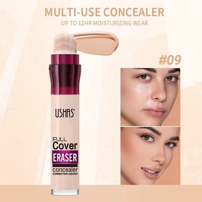 Ushas Concealer Full Cover Eraser – Multifunctionele vloeibare concealer | Concealer Roller | Contour Stift | Vegan | Langdurige Dekking voor een Natuurlijke Finish | Voor Licht/ Medium Getinte Huidskleur | NO # 9