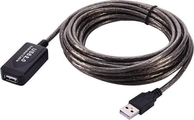 NÖRDIC USB-XT10M Actieve verlengkabel, USB 2.0, 10 meter, Zwart