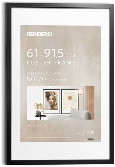 Wissellijst hout Poster 61x91,5 Zwart Hout - REINDERS
