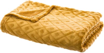 Atmosphera Plaid Okergeel - plaids - dekentje - patroon 125x150