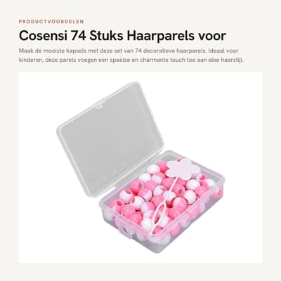 Dailygoods- Haarparels 74 Stuks - Decoratieve Haar Kralen - Verstelbare Haarvlecht - Zachte Siliconen Parels - Voor Feest/Dagelijks Gebruik - Modieuze Stijl - Haarkralen