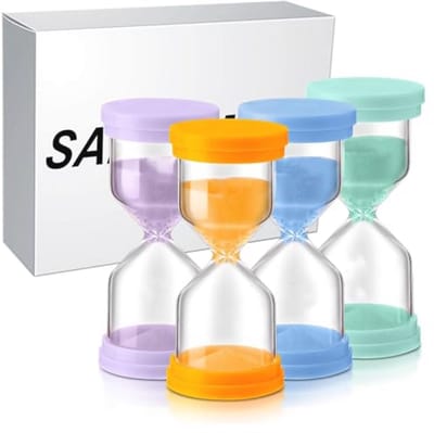 Zandloper voor Kinderen en Volwassenen, Keuken Timer, Educatieve Klok voor Tandenpoetsen, Decoratie voor Kantoor en Spelletjes, 3/5/10/30 Minuten Instellingen