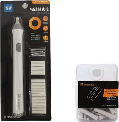 Bovista Elektrische Gum - Doezelaar - Electrische - Electric Eraser - Wit + Extra Gummen