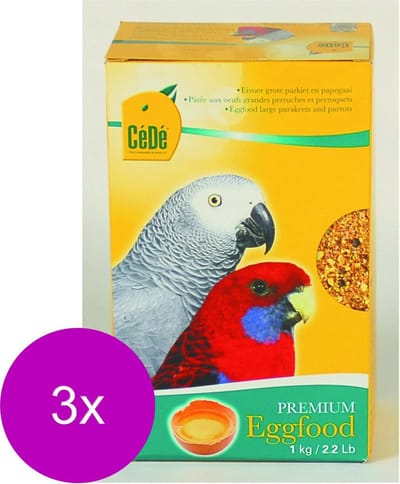 Cede Eivoer Grote Parkiet Papegaai - Vogelvoer - 3 x 1 kg