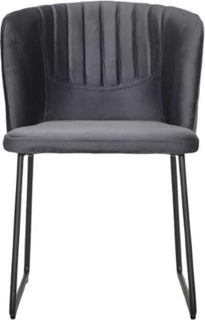 Soof&Tess - Set van 4 - Siena Eetkamerstoel - Zwart - Fluweel - Velvet - Industrieel - Met armleuning - Easy Clean Stoffen - Hoge Kwaliteit