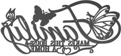 JGS Premium - Family Metal Wall Art Decoratie met Metaal Letters voor Thuis - Letters Wanddecoratie voor Woonkamer en Keuken - Wandbehang voor Huisinrichting - Persoonlijke Familieteken
