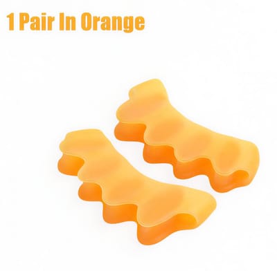 Siliconen Teenbeschermer 1 Paar – Gel Teen Protector tegen Hallux Valgus, Bunion, Likdoorns & Drukpunten, Voetverzorging Hulpmiddel-ORANJE