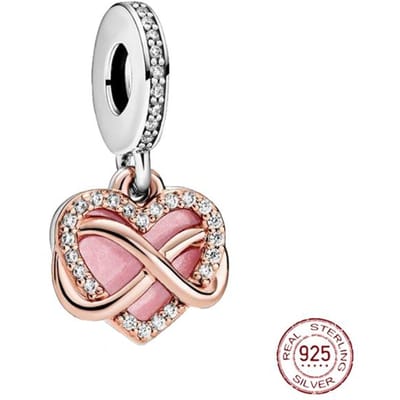 925 Sterling Zilver Metalen Kraal Zirkonia Sprankelende Roségouden Bedel Fit Bedels S925 Armband DIY Vrouwen Sieraden white