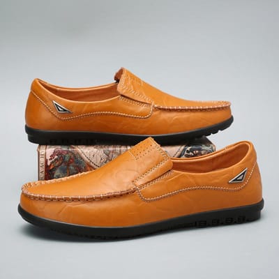 Echt Leer Heren Casual Schoenen Luxe Heren Loafers Mocassins Ademend Slip-on Zwart Rijschoenen Plus Maat 37-47 40 brown