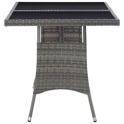 vidaXL - Tuintafel - 140x80x74 - cm - poly - rattan - grijs