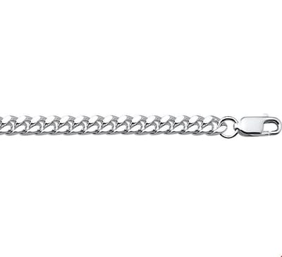 Zilveren Collier geslepen gourmet 4 1001797 50 cm