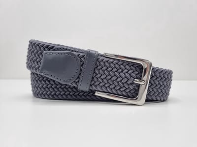 Jumada's - Elastische broekriem Stretch riem Vlecht riem Gevlochten riem Elastiek riem - unisex - geschikt voor zowel mannen als vrouwen - Kleur Grijs