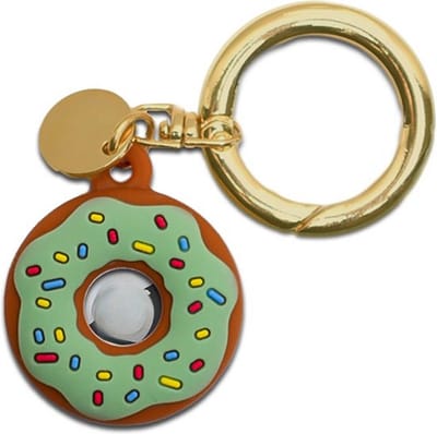 Knaak Sleutelhanger Donut - Geschikt voor Apple AirTag - Siliconen - Groen - Beschermhoes met Ring