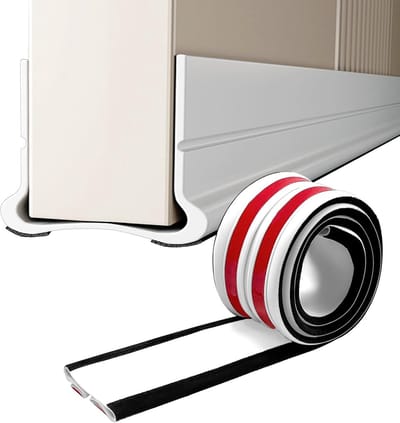 93 cm Wit - Geluidsdichte deurafdichting - Flexibele Deur Onderkant Afdichtstrip - kitdeur Onderkant van de deur - Siliconen afdichtstrip Zelfklevend, Geluidsisolatie, Wind- en Stofdichte Weerstrip, Deurkier Tochtstopper Tape - Cyslmuk®