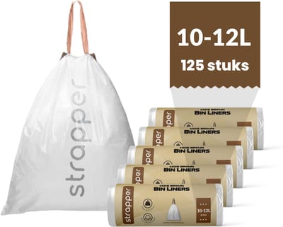 Strapper 125 Afvalzakken Bruin - Geschikt voor simplehuman en Brabantia - 10-12 liter