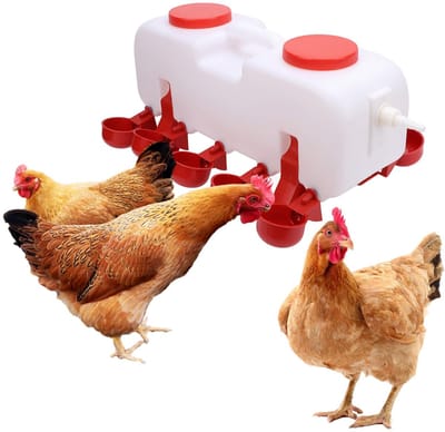 Dailygoods- Kippenwaterbak Automatisch - Hygiënisch Systeem - Verstelbaar - Anti-kantel - Geschikt voor Kippen/Eenden/Ganzen - Filterapparaat - Dierenwaterbak