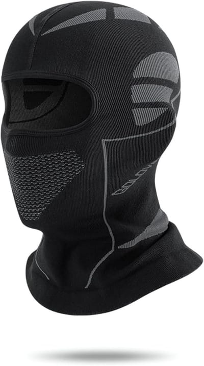 Professionele winter skicapuchon en bivakmuts, unisex, motorcapuchon, helmvoering, ademende nekwarmer, geschikt voor skiën, fietsen, motorrijden en andere sporten. Één maat, past iedereen.Antracietzwart