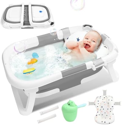 Vouwbare Babybad met Antislip en Thermometer - Veilig en Comfortabel voor Pasgeborenen en Peuters