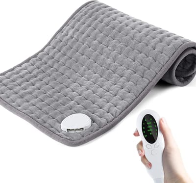 Elektrische deken - Verwarmingskussen voor pijnverlichting - 10 temperatuurinstellingen - 3 tijdinstellingen - LCD-display - 100% zacht - 30 x 60 cm - grijs
