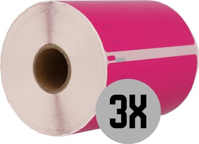 DULA Labels - Compatible met Dymo S0904980 labels - Roze - Grote verzendetiketten - 3 rollen - 104 x 159 mm - 220 labels per rol