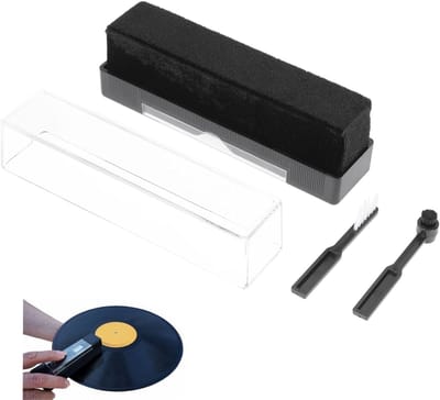 Platenreinigingsborstel - Platenborstel Premium 2 in 1 - Naaldborstel - Soft Brush Record Brush - Platenspelerreinigingsgereedschap - Vinylplatenspeleraccessoires -Schoonmaakset voor Vinylplaten - Antistatische Plaatborstel Van Carbon
