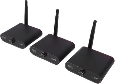 Draadloze Geluid Set - Zender Ontvanger - Muziek Streamen - Hi-Fi Geluid - 100 Meter - Zwart
