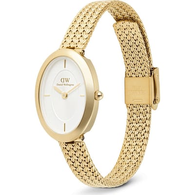 Daniel Wellington DW Watch Juliette Braided Mesh White Sunray Gold 20x26mm