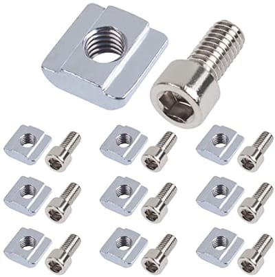Set van 10 M6 groefstenen voor T-groeven - Koolstofstaal connectorset voor aluminium profielen