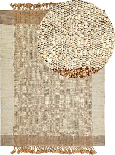 DEDEMLI - Modern vloerkleed - Lichtbeige - 160 x 230 cm - Jute
