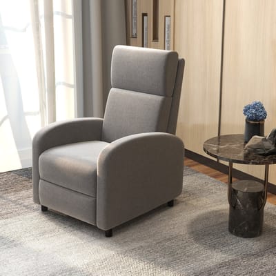 STILVORA Relaxfauteuil 64 X 86 X 102 Cm - Handmatig Verstelbaar Met Ligfunctie En Voetensteun - Voor Woonkamer Of Kantoor - Linnenlook Grijs