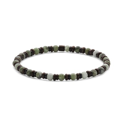 7FB-0829 – Frank 1967 – Heren Armband – Kralenarmband 4 mm – Afrikaanse Steen – Zwartkleurig